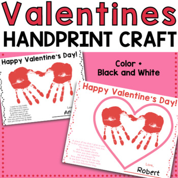 Preview of Valentine's Handprint Craft activity for Toddler, Pre-K, Preschool