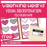Valentine's Hearts Visual Discrimination File Folder Game