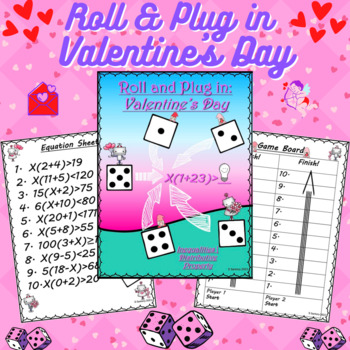 Preview of Valentine's Inequality Equations Worksheet | Distributive Property | 4/5/6 Grade
