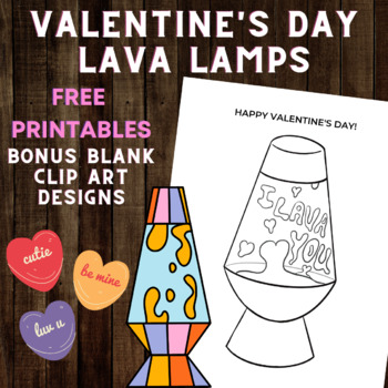 Preview of Valentine's Lava Lamp Coloring Pages & Clip Art, - Seasonal, Bulletin Board