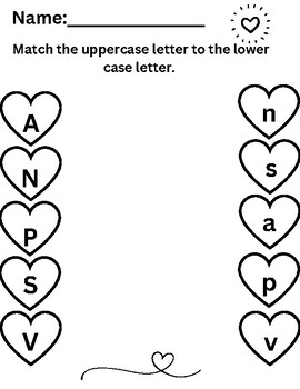 Valentine's Letter Match by SPEDrocks0517 | TPT