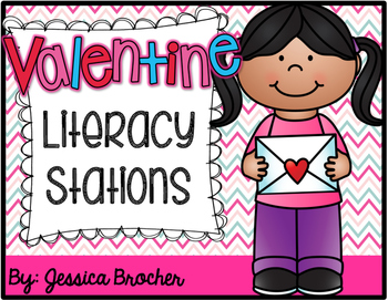 Valentine's Literacy Stations {10 Stations in Color and Black & White}