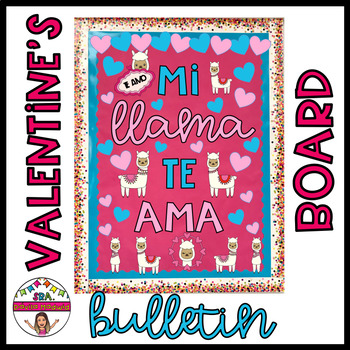 Preview of Valentine's Llama Bulletin Board - Spanish Only