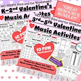 Valentine's MUSIC Activity Pack BUNDLE ! February Sub Tub,