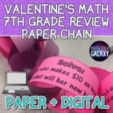 Valentine's Math 7th Grade Review Paper Chain