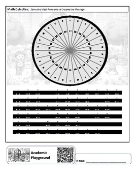 Preview of Valentine's Math Cypher Wheel Decoder Worksheet (Two-Digit Addition)