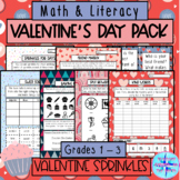 Valentine's Math & Literacy Activities - Grades 1 - 3 - Ki