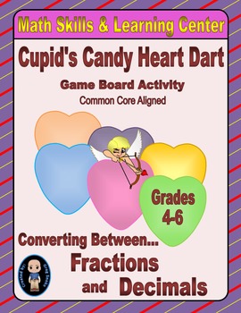 Preview of Valentine's Math Skills & Learning Center (Converting Fractions to Decimals)