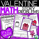 Valentine's Math Word Problems - Add and Subtract February