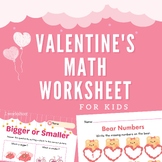 Valentine's Math Worksheet For Kinder