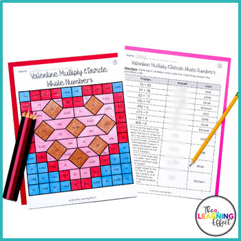 valentine s math worksheets mystery picture activities fractions decimals