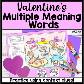 Preview of Valentine's Multiple Meaning Words using Context Clues Speech Therapy Activities