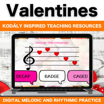 Preview of Valentine's Music: 14 Practice Google Slide Games for Valentine's Day