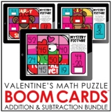 Valentine's Mystery Picture Puzzles | Addition & Subtracti