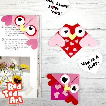 Easy Origami Heart Bookmarks - Red Ted Art - Fun Kids Crafts