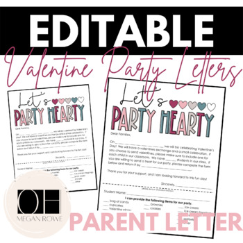 Preview of Valentine's Party Parent Letter | Ice Cream Social, Classroom Party