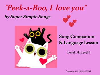 Preview of Valentine's- "Peek a Book, I Love You"- Super Simple Songs- Song/Comm.Board