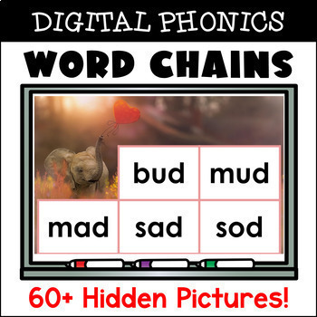 Preview of Valentine's Phonics Word Chains | Decodable Word Lists and Nonsense Words