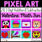 Valentine's Pixel Art Math for Google Sheets™ - Addition a