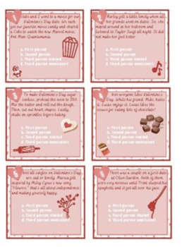 Preview of Valentine's Point of View Task Cards Digital & PDF