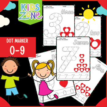 Preview of Valentine’s Printable Number Activities for Preschoolers. Dot Markers For Kids
