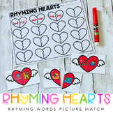 Valentine's Rhyming Words Picture Match - Matching CVC Rhy