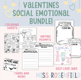 Valentine's SEL Bundle! NO PREP! Writing Prompts, Coloring