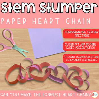 Preview of Valentine's STEM Challenge Paper Heart Chain│February Party activities│STEAM