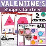 Valentine's Shapes - 2 Math Centers to Learn and Practice 