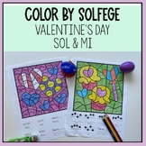 Valentine's Sol and Mi Color by Note for Elementary Music