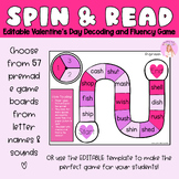 Valentine's Spin & Read - Editable Decoding Game - Kinderg