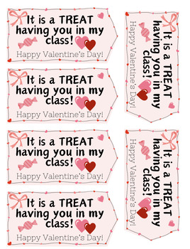 Preview of Valentine's Student Gift Tags, Valentine's Gift Tags, Happy Valentine's Day Tag
