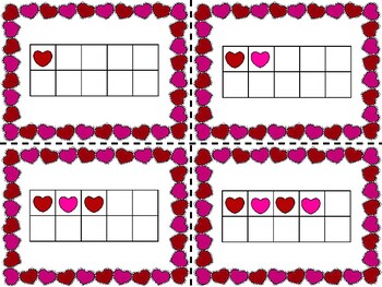 Valentine's Ten Frames Matching & Worksheets (Counting 1-20) by Joyful 4th
