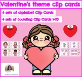 Valentine's Theme Clip Cards (Alphabet) (Counting)