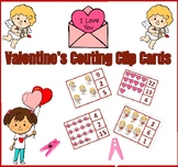 Valentine's Theme Counting Clip Cards