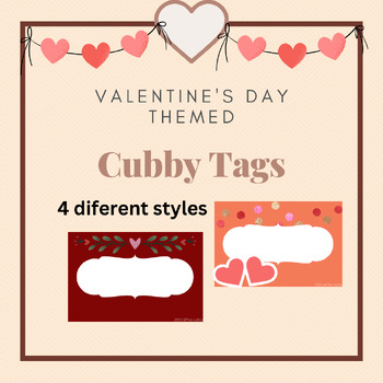 Valentine's Themed Cubby Tags by TheLoxBox | TPT