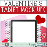 Valentine's Themed Tablet Mock Ups, Flat lays, Stock Images