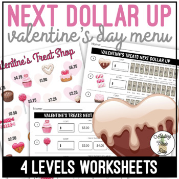 Preview of Valentine's Treat Menu Next Dollar Up Worksheets