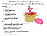 Valentine's Day Themed Vocabulary Language Speech Therapy Game
