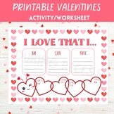 Valentine's Worksheet, Elementary Valentine's Activity, Va
