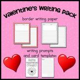 Valentine's Writing Pack -- Heart Border paper, Prompts, a