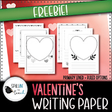 Valentine's Writing Paper - Intermediate and Primary Options
