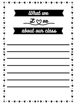 Preview of Valentine's activity-What we love about our class