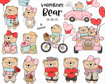 Valentine's bear svg, teddy bear SVG, love bear svg, valentine's