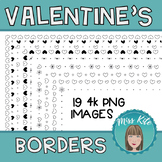 Valentine's borders color and B&W personal and commercial 