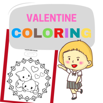 Preview of Valentine's day Coloring for Pre-K