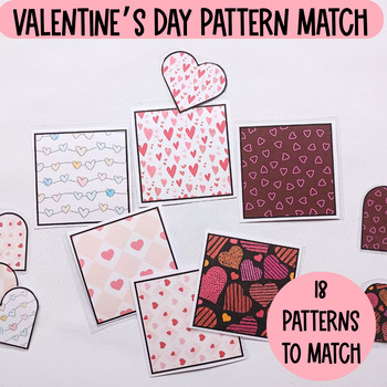 Preview of Valentine's day Pattern matching,Valentine's day preschool Fun Activity
