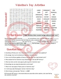 Valentine's day activity worksheet - wordsearch plus fill 