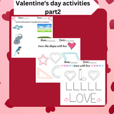 Valentine's day February worksheets, activities, coloring 