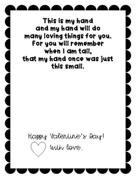 Preview of Valentine's Day Craft/Handprint Poem Keepsake
